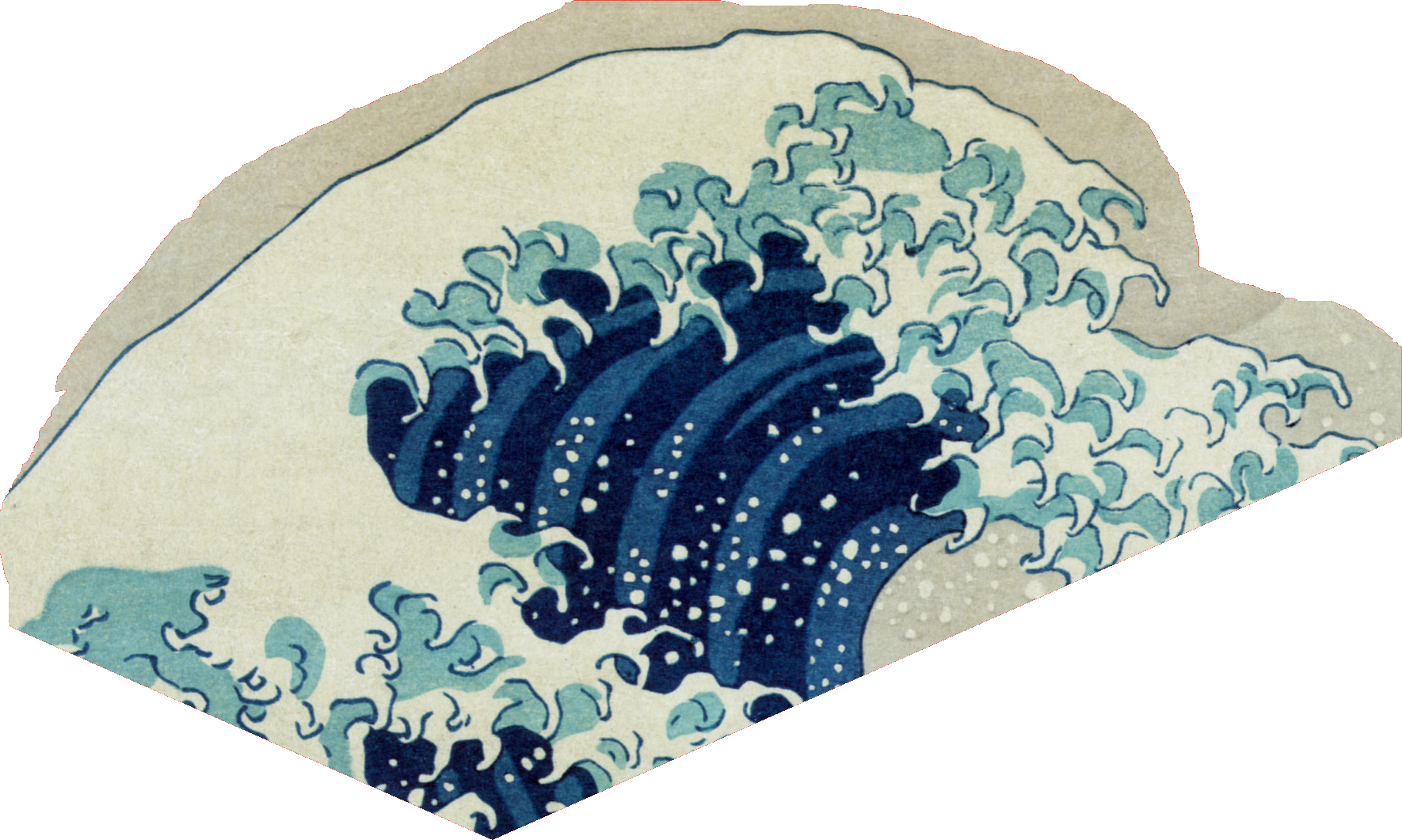 Hokusai wave print fragment